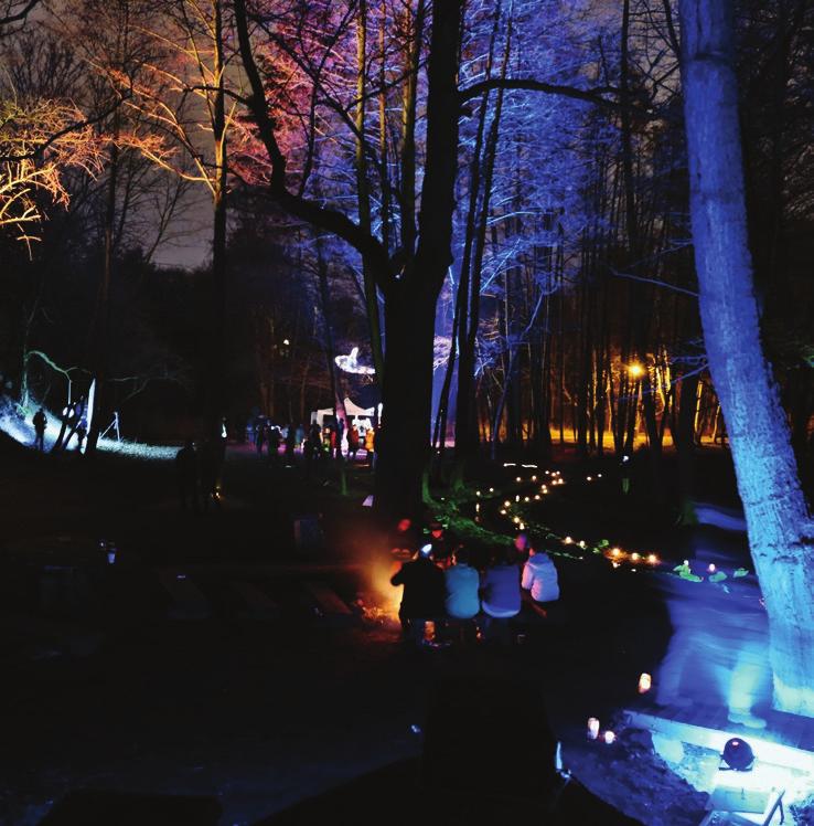 22 23 Festival světla u Pramenů na Roudné 19. 20. 3. 2016 / Prameny na Roudné Magicky nasvícené Prameny na Roudné, o které se v rámci Otevřené výzvy Pěstuj prostor starají od roku 2014 místní občané.