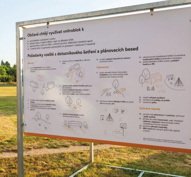 68 69 Proměna vnitrobloku Krašovská Městský obvod Plzeň 1 Na jaře 2016 byla vydána brožura s výstupy z participační části projektu na úpravu sídlištního vnitrobloku v Plzni na Košutce.