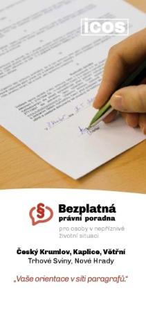 nevýhodných smluv, apod.). Projekt Bezplatné spotřebitelské poradenství v roce 2016. Vedle poradenských služeb v poradnách v Č. Krumlově, Kaplici, Větřní, T.