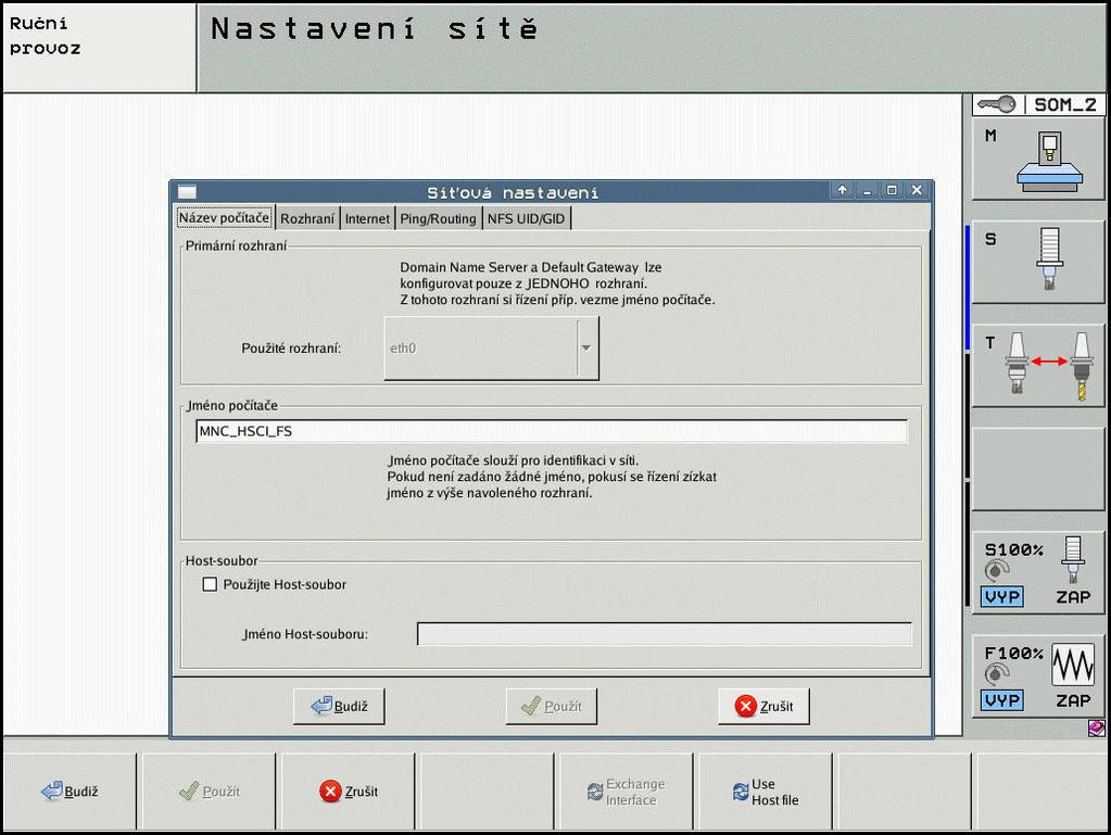 8 Síťové připojení Připojení do sítě itnc 530 od verze softwaru 60642x-04 (HEROS 5) s HSCI Připojení řídicího systému přes DHCP do firemní sítě provádějte takto: Propojte řídicí systém s místní