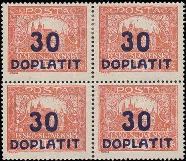 351, 3K Jasiňa, 6x horní 286 a 6x dolní kupon, DČ 1 horní a dolní 15-ti pásy zn. 351, 3K Jasiňa, 6x horní 287 a 6x dolní kupon, DČ 1A 1 300,- 1 300,- 288 krajový čtyřblok zn.