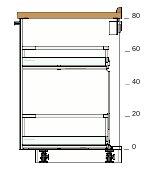 20221449 MAXIMERA zásuvka, střední 800, 1 800, 8 30212562 METOD rám spodní skříňky 20x60x80 cm 70205098 RINGHULT dveře lesklá 20x80