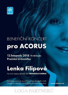 listopadu v kostele Pražská křižovatka kostel sv. Anny. Vstupenky: https://vstupenky.ticket-art.cz/koncerty-domaci-interpret-/beneficni-koncert-lenky-filipove-pro-acorus- -13605/?