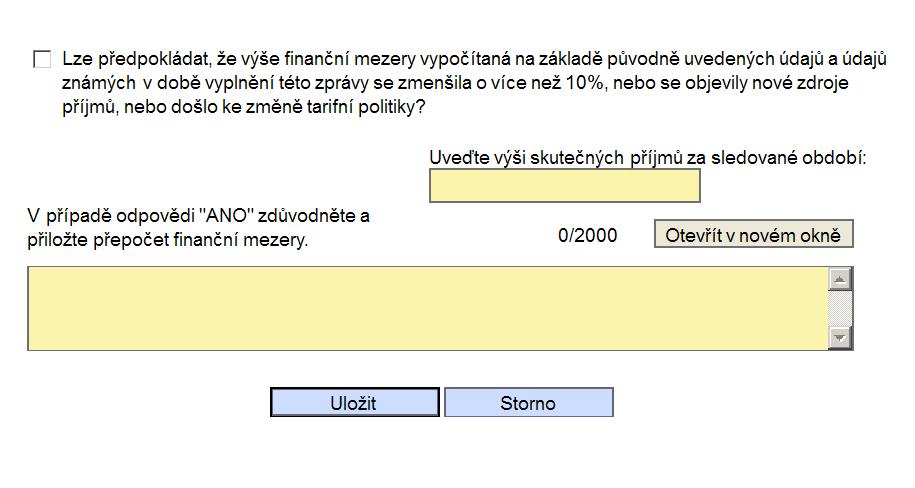 vyplní tabulku Přepočet finanční mezery a maximální dotace. Postup vyplnění tabulky a případy, kdy musí být proveden přepočet finanční mezery, je uveden v Příručce pro žadatele a.