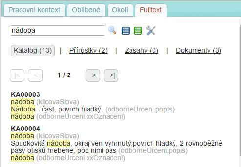 obr. č. 5 Do textového pole na prvním řádku je možné zapsat hledané výrazy a stisknutím klávesy ENTER, nebo kliknutím na ikonu spustit vyhledávání.