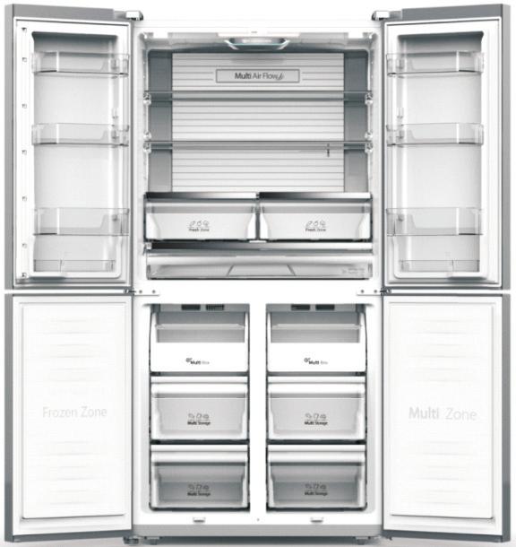 9 Popis spotrebiča Chladnička Mraznička Priestor My Fresh Choise 1 Ľavý horný regál chladničky 2 LED osvetlenie chladničky 3 Rotačný separátor 4 Kryt vzduchového potrubia chladničky 5 Ľavý stredný