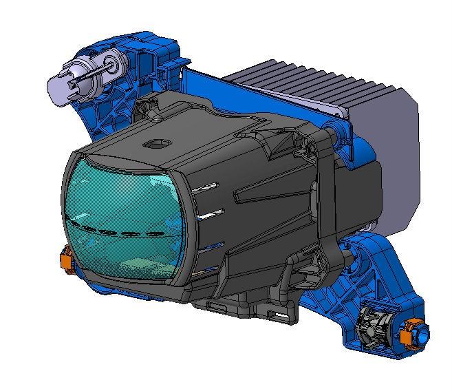 UTB ve Zlíně, Fakulta technologická 28 3 MLS MODUL A PROCES VÝROBY 3.1 MLS Modul MLS modul (Obr. 13) plní ve světlometu funkci hlavního svítidla pro potkávací světla i dálková.