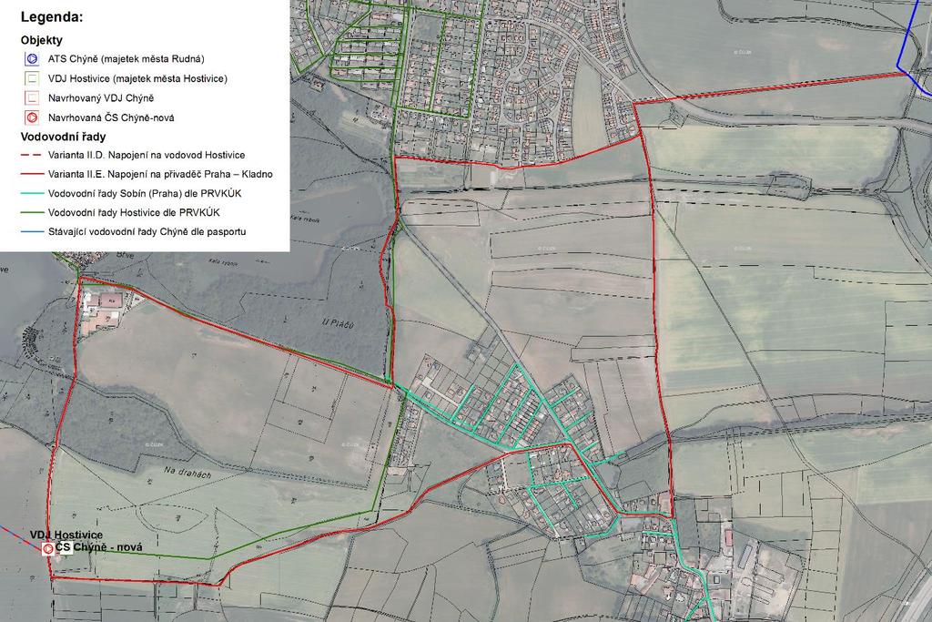 Přiváděcí řad DN 200, dl. 3600 m (var. II.E.1) Přiváděcí řad DN 200, dl. 3600 m (var. II.E.2) Obr. 21. Varianta II.