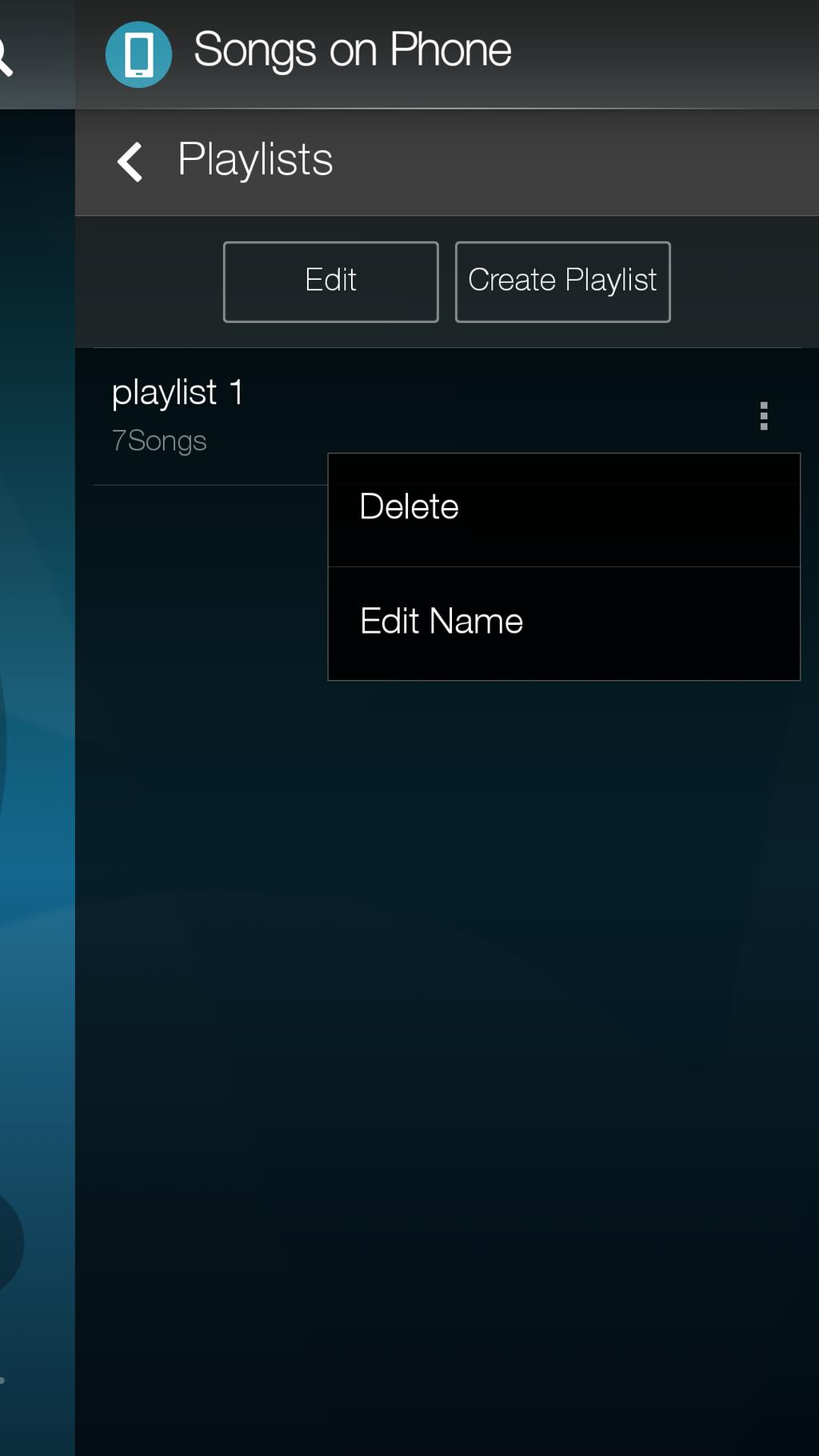 2 Výběrem symbolu u seznamu Playlists nebo