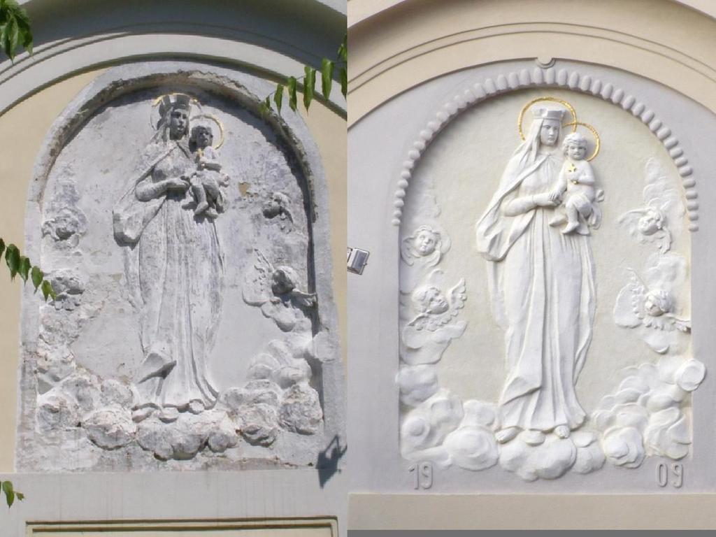 Reštaurovanie reliéfu Panny Márie na fasáde múzea - 2007 Občianske združenie