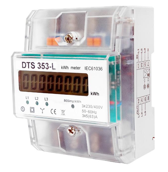 -fázový elektroměr (4,5-modulový) -TARIF -F opis Třífázový elektroměr pro střídavé, slouží k