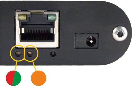 INDIKACE Dvě kontrolky v Ethernetovém konektoru: Žlutá LINK: Svítí, když je zařízení připojené kabelem ke switchi nebo PC. Zelená ACT: Indikuje komunikaci přes Ethernet.