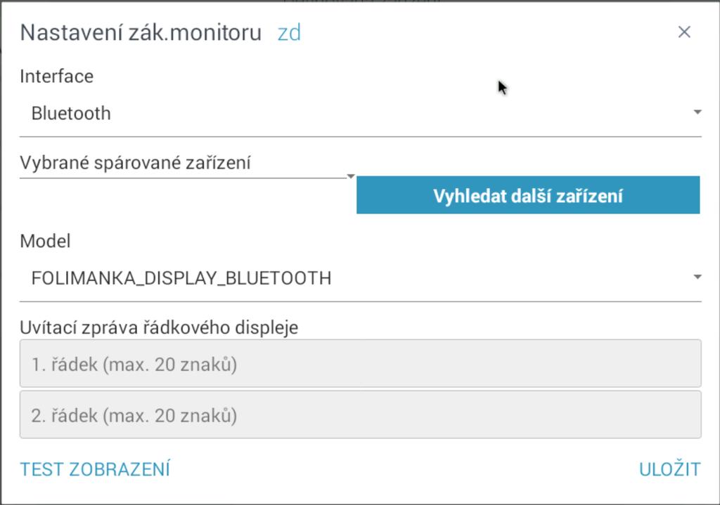 Podle toho, kolik zařízení máte registrovaných v manažeru (zpravidla připojených k pokladně) se Vám zobrazí seznam takových zařízení.