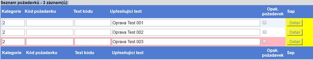 Hlášení se zeleným podkladem na úvodní obrazovce signalizuje pracovníkovi provozu, že zakázka hlášení, bylo v systému SAP PM ukončeno.