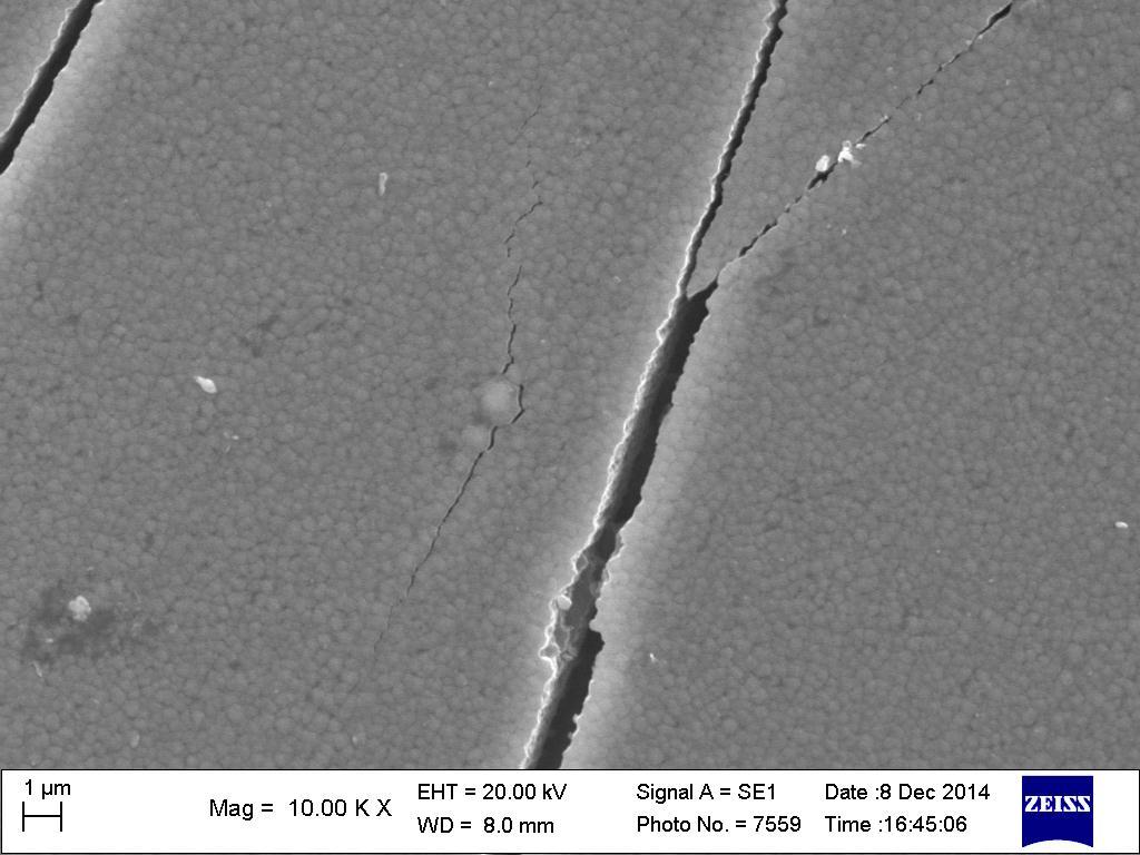 Ti-TiN FGM Obr. 49: Šíření trhliny mezi sloupci povlaků 5.2.8.