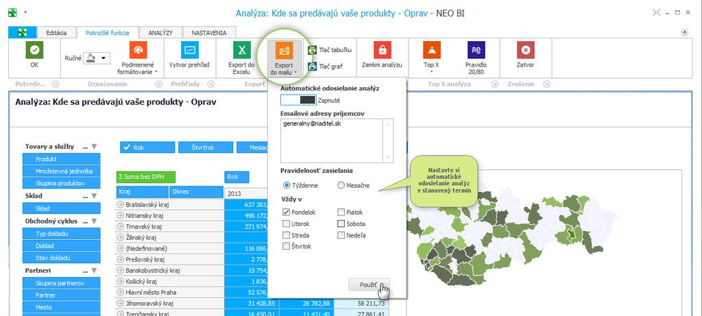 54 PRÍRUČKA K TESTOVACEJ VERZII STAVEBNÉHO PROGRAMU Ako začať pracovať s programom NEO Business Intelligence?
