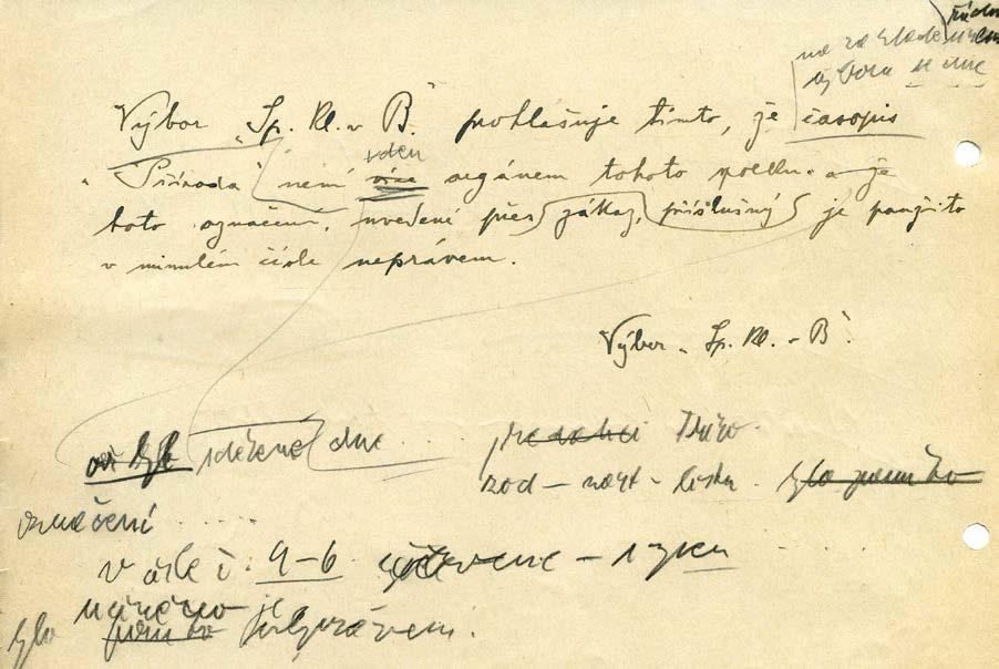 125.) Kusá poznámka na papírku : Sdělení p. Ing Adámka. 6.06.1947. V Pozořicích je pan lesní rada Ing Pauzner.