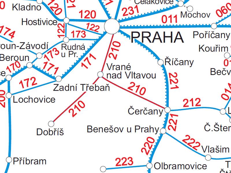 Obrázek č. 3 - Vedení železniční tratě 210 [6] Obrázek č.