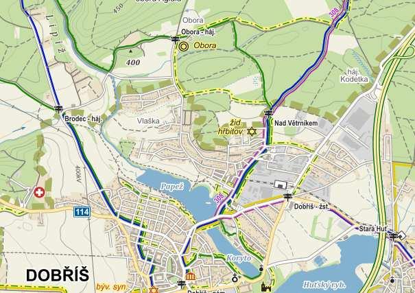 Infrastruktura pro cyklisty V cyklogenerelu města Dobříš je uvedeno, že je cyklistická doprava využívána více pro cesty z města, to může být důsledek toho, že se v současném stavu na území města