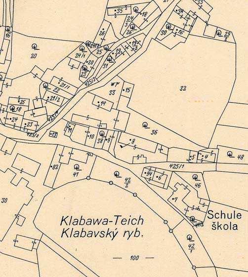 Obr. 4: Ukázka z otisku katastrální mapy 1:2880 (výřez) Na stolovém skeneru pokračovalo skenování katastrálních map evidenčních 1:2880 z let 1826 až 1956.