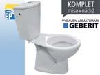 otevřeným splachovacím kruhem, bílý 893,- 1081,- / ks EP Klozet kombinační 63 vodorovný odpad, armatury