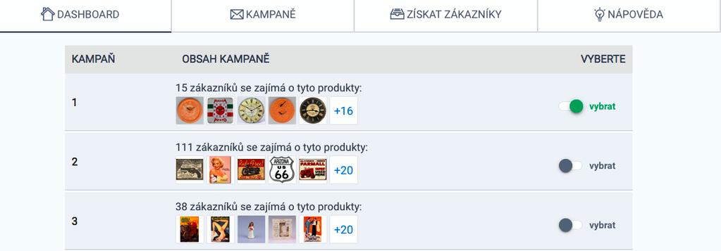 Kampaní můžete poslat i více najednou. Systém sám vyhodnotí, komu e-mail z vaší databáze doručí a zajistí, aby zákazníkovi v jeden den přišel jen jeden e- mail.