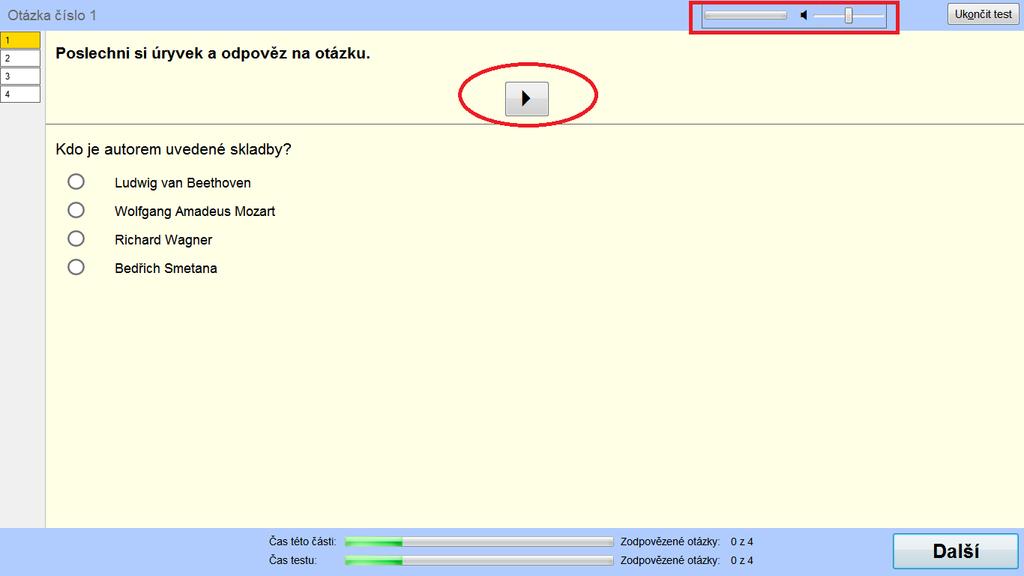 aktuálně zodpovězených úloh dané části testu. Obrázek 4 Upozornění před vyhodnocením části testu 6.2.