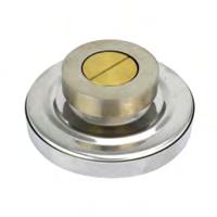 Bimetálové na potrubia Povrchový teplomer na potrubia Teplomer má priemer 60 mm a kruhovú dvojitú stupnicu priemeru 50 mm.