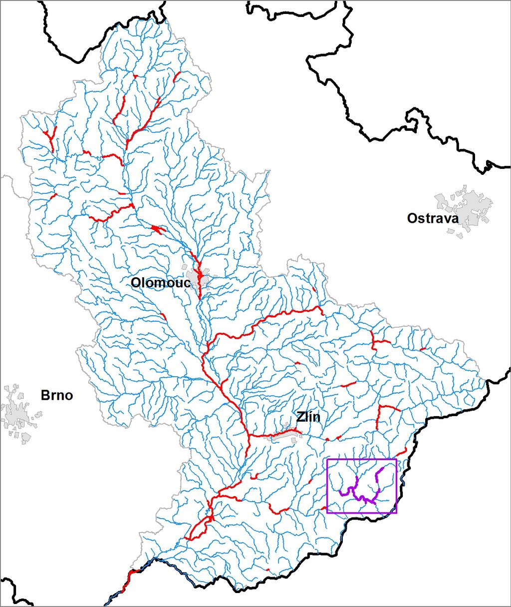 KUMENTACE OBLASTÍ S VÝZNAMNÝM POVODŇOVÝM RIZIKEM V OBLASTI POVODÍ MORAVY A V OBLASTI POVODÍ DYJE DÍLČÍ POVODÍ MORAVY VLÁRA 10100138_1 (PM-54) - Ř. KM 17,900 33,595 ŘÍKA 10100555_1 (PM-55) - Ř.