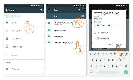 Nastavení Wi-Fi Ze stavové lišty na hlavní obrazovce zvolte Nastavení. Posuvník Wi-Fi (1) pøesuòte do polohy Zapnuto (2). Ze seznamu vyberte požadovanou sí (3).