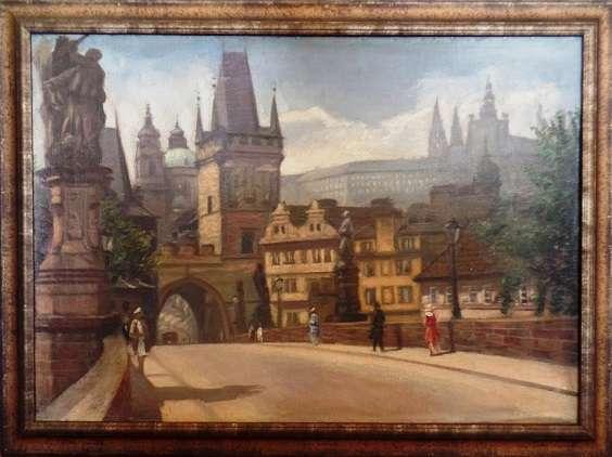 Evropský malíř / European painter Pražský hrad z Karlova mostu / Prague