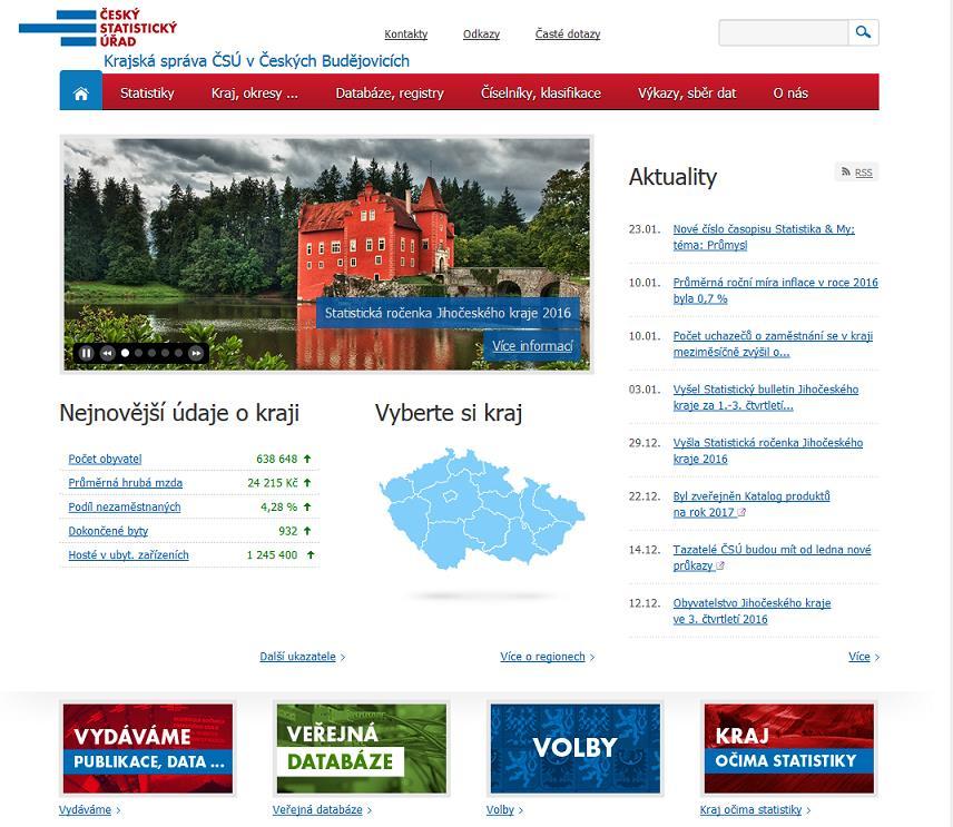 Internetové stránky krajských