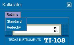 Používání (strana 2 z 2) Chcete-li přepnout mezi režimy, klikněte na Režimy v blízkosti levého horního rohu kalkulačky a poté zvolte Standard nebo Vědecký.