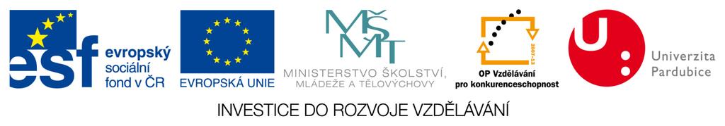 Předložená práce vznikla v rámci projektu - Inovace a modernizace fyzikální chemie ve studijních programech Univerzity Pardubice, registrační číslo: CZ.1.07/2.2.00/28.