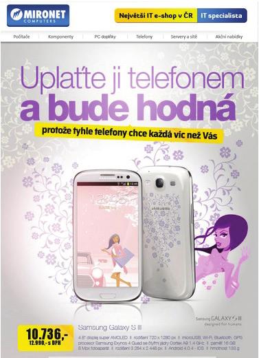 Urážlivé (reklamy obsahující genderové stereotypy o mužích a ženách, které odkazují na to, že je možné si muže nebo ženu koupit apod., slogan: Uplaťte ji telefonem a bude hodná ) (obr. 12). Obr.
