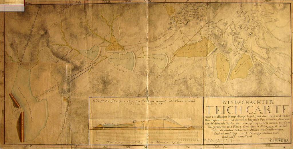 Mapa jazier na Vindšachte, 1738 1740