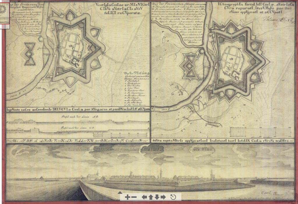 Pevnosť Kosel a mapa