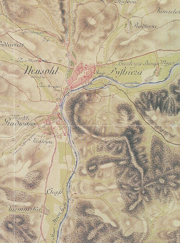 1. vojenské mapovania (Jozefínske) - polohové deformácie a hrubá zemepisná