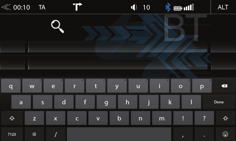 Funkce VYHLEDÁVÁNÍ A ZADÁVÁNÍ FM rádio Klávesnice pro vyhledávání a zadávání je založena na rozložení kláves v operačním systému Android.