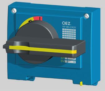 BD25N, BD25S RUČNÍ POHONY RP-BD-CK + RP-BHD-CP2 Popis Ruční pohon umožňuje jistič/odpínač ovládat otočným pohybem páky, např.