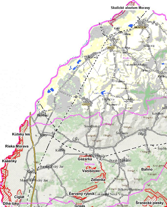 Tabulka 3: Slovensko seznam EVL a PO navazujících na hranice Jihomoravského kraje Název Typ Kód lokality Rozloha Morava PO 28486,00 Morava EVL SKUEV0314 372,33 Kačenky EVL SKUEV0311 241,27