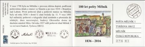 180 let pošty Mělník 1836 2016 16. 6.