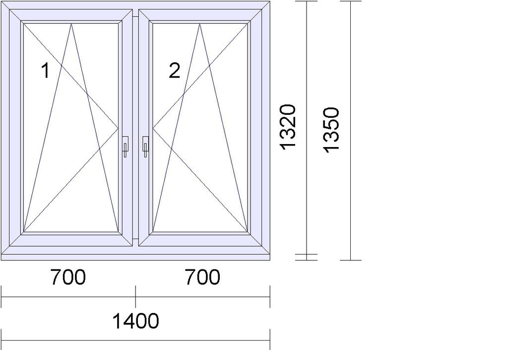 15 2 * Barva rámu: 50 cremeweiß / bílá Barva křídla:50 cremeweiß / bílá, Otevíravě-sklopné 2 * Rozměry: 1400mm x 1320mm 4413,00