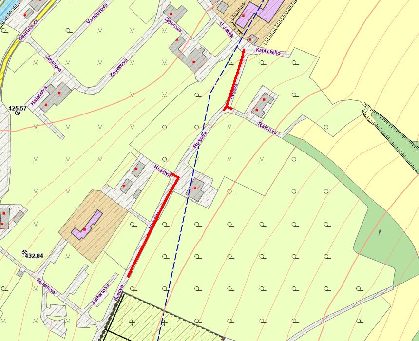 A.II.2 Investice - kanalizace A.II.2a OBNOVA VODOVODU A KANALIZACE V ULICI HUSOVA, JESENÍK Ulice: Husova, U jatek, Raisova Obnova VHI: ANO 2 200 tis.
