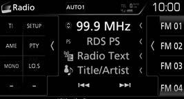 Rádio Předvolení stanic Ukládání stanic do paměti Můžete předem nastavit 15 stanic pro FM a 5 stanic pro AM. Automatické přednastavení AME (Auto Memory) 3 Vyberte číslo předvolby a uložte jej.