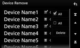 3 Zvolte zařízení k vymazání (1), pak stiskněte [Delete] (2). 4 Zobrazte obrazovku <Select Device>.