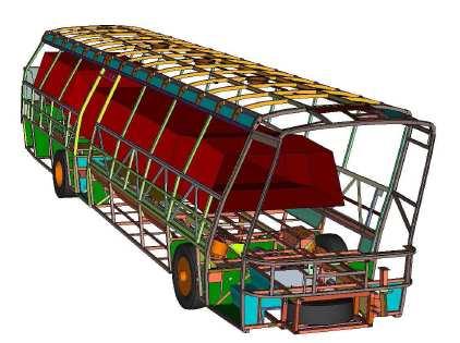 výpočtových simulací pevnosti nosné konstrukce autobusu dle předpisu EHK R66 při převrácení na levý a pravý bok, Ing.