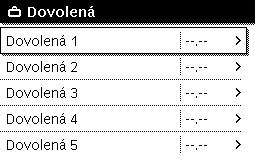 Obsluha hlavního menu 5 Následující tabulka ukazuje, jak nastavit program Dovolená, jak přerušit aktivní program Dovolená ajak program Dovolená vymazat.