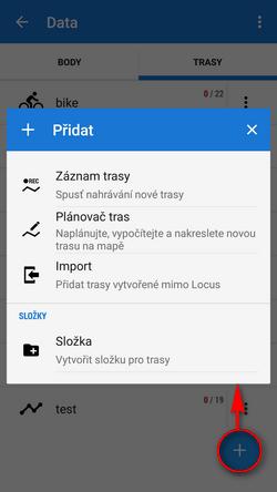 2018/08/31 11:34 3/36 Export - exportuje všechny trasy ze složky Smazat - smaže celou složku i s obsahem Řádek skupiny složek obsahuje pouze název skupiny a počet v ní obsažených složek.