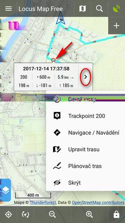 2018/08/31 11:34 9/36 Pokud klepnete na trasu na mapě, objeví se vyskakovací okno s popiskem.